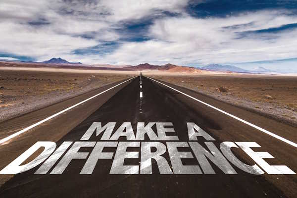 Make a difference written on the road
